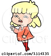 Cartoon Worried Woman