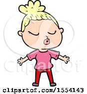 Cartoon Calm Woman