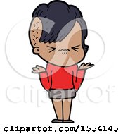 Cartoon Annoyed Hipster Girl