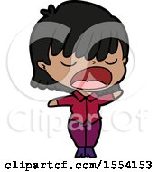 Cartoon Woman Talking Loudly