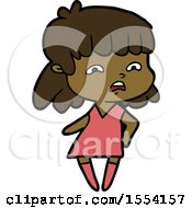 Cartoon Worried Woman