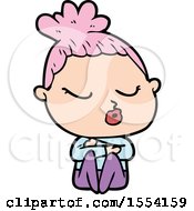 Cartoon Calm Woman