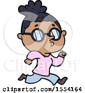 Cartoon Woman Wearing Glasses