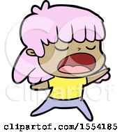 Cartoon Woman Talking Loudly