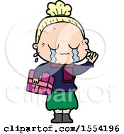 Cartoon Crying Old Lady