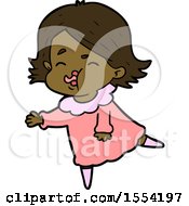 Cartoon Girl Pulling Face