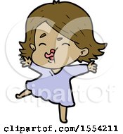 Cartoon Girl Pulling Face