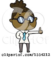 Cartoon Woman Wearing Glasses