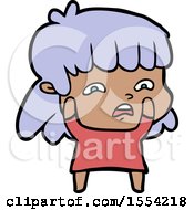 Cartoon Worried Woman