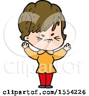 Cartoon Frustrated Woman