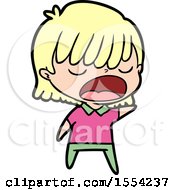 Cartoon Woman Talking Loudly