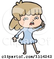 Cartoon Worried Woman