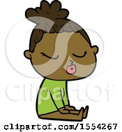 Cartoon Calm Woman