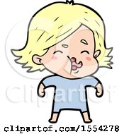 Cartoon Girl Pulling Face