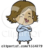 Cartoon Girl Pulling Face