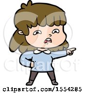 Cartoon Worried Woman