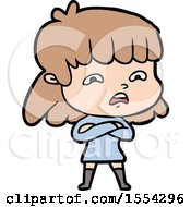 Cartoon Worried Woman