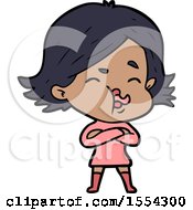 Cartoon Girl Pulling Face