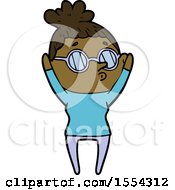 Cartoon Woman Wearing Glasses