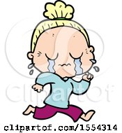 Cartoon Crying Old Lady