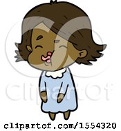 Cartoon Girl Pulling Face