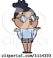 Cartoon Woman Wearing Glasses