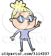 Cartoon Woman Wearing Glasses