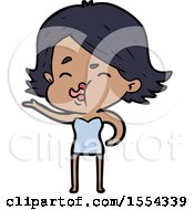 Cartoon Girl Pulling Face