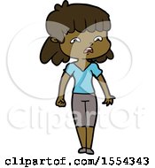 Cartoon Worried Woman