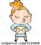 Cartoon Calm Woman