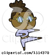 Cartoon Woman Wearing Glasses