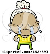 Cartoon Crying Old Lady