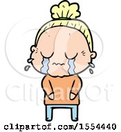 Cartoon Crying Old Lady