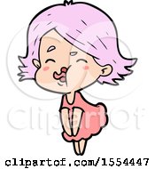 Cartoon Girl Pulling Face