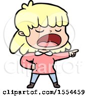 Cartoon Woman Talking Loudly