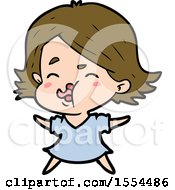 Cartoon Girl Pulling Face