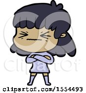 Cartoon Stressed Out Woman