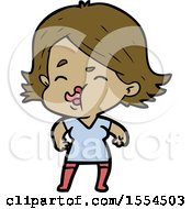 Cartoon Girl Pulling Face