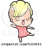 Cute Cartoon Girl With Hipster Haircut