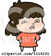 Cartoon Worried Woman