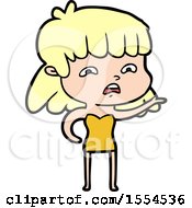 Cartoon Worried Woman