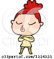 Cartoon Calm Woman