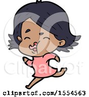 Cartoon Girl Pulling Face