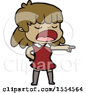 Cartoon Woman Talking Loudly