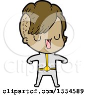 Cute Cartoon Girl With Hipster Haircut