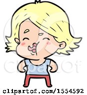 Cartoon Girl Pulling Face