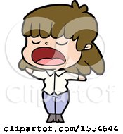 Cartoon Woman Talking Loudly