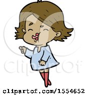 Cartoon Girl Pulling Face