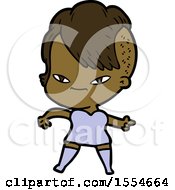 Cute Cartoon Girl With Hipster Haircut