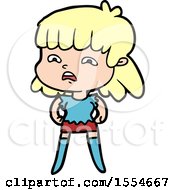 Cartoon Worried Woman